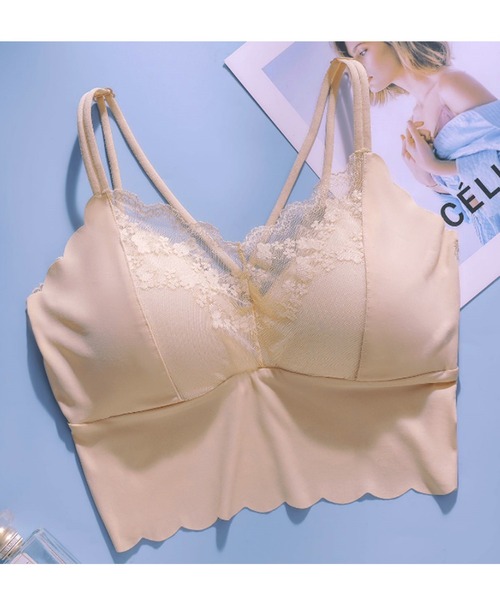 Lace Ladies（レースレディース）の「バックレース スカラップ ノンワイヤー キャミソール ブラ（キャミソール・レディース・ミント/ベージュ/ホワイト/ブラック/グレー・XL/L）」の17枚目の写真