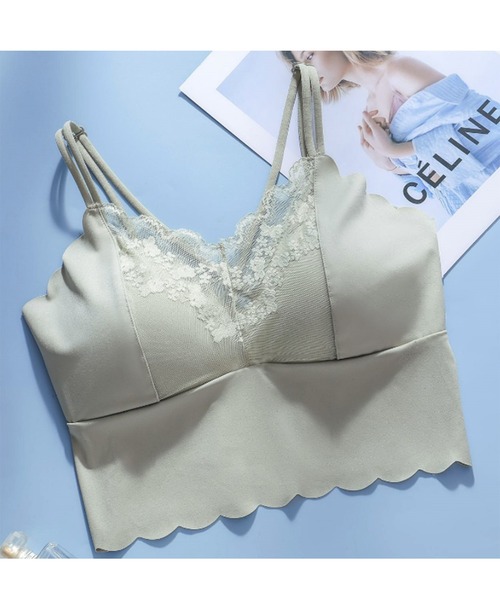 Lace Ladies（レースレディース）の「バックレース スカラップ ノンワイヤー キャミソール ブラ（キャミソール・レディース・ミント/ベージュ/ホワイト/ブラック/グレー・XL/L）」の19枚目の写真