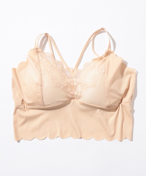 Lace Ladies（レースレディース）の「バックレース スカラップ ノンワイヤー キャミソール ブラ（キャミソール・レディース・ミント/ベージュ/ホワイト/ブラック/グレー・XL/L）」の21枚目の写真