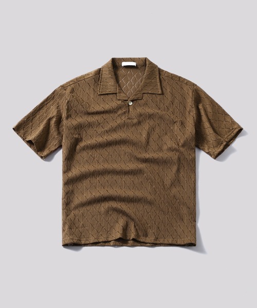 TOBEE(トゥビー)の「【TOBEE】レースシアールーズシャツ(ポロシャツ・メンズ・ブラウン/ブラック/ホワイト・MEDIUM/LARGE/X-LARGE)」の4枚目の写真