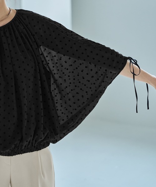 ブラウス シャツ 楊柳ドットギャザープルオーバー レディース STYLE DELI｜【LUXE】楊柳ドットギャザープルオーバー | Rakuten