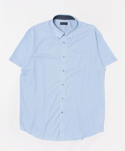 TOKYO SHIRTS（トウキョウシャツ）の「形態安定ノンアイロン ボタンダウン 半袖ストレッチビジネスワイシャツ（ビジネスシャツ・メンズ・サックスブルー・首回り45cm/首回り47cm）」の6枚目の写真
