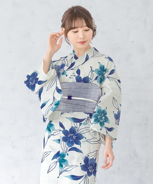 【再お値下げ】SOUBIEN　浴衣　セパレート　3点セット 浴衣3点セット レディース 2way（上着＋スカート＋帯