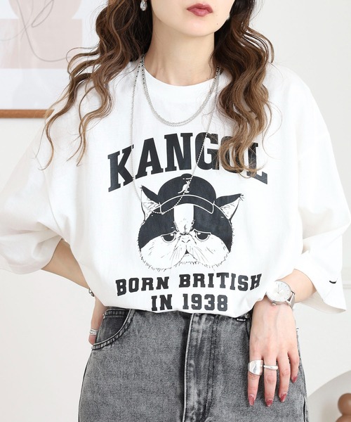 KANGOL(カンゴール)の「KANGOL 刺繍&プリント半袖Tシャツ(Tシャツ/カットソー・メンズ・ブラック/ホワイト/ホワイト系/ホワイト系2/ホワイト系3/ホワイト系4/ブラック系/ブラック系2/ブラック系3/ブラック系4/ホワイト系その他2/ホワイト系その他3/ホワイト系その他4/ホワイト系その他5/ブラック系その他/ホワイト系その他/ホワイト×ブルー/ホワイト×ブラック/ブラック×ホワイト・M/L/XL)」の9枚目の写真