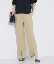 qualite | バックサテンジョーゼットベンツパンツ(スラックス)