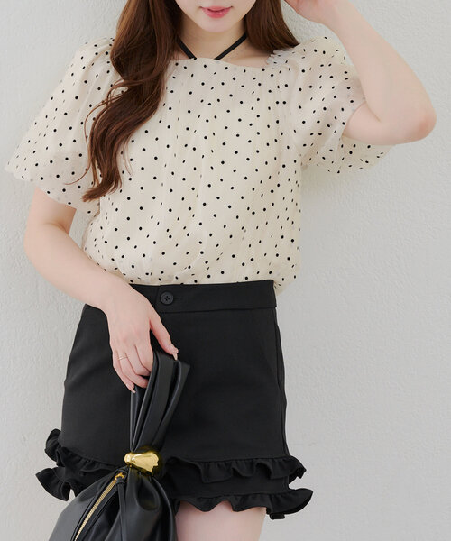 continuer de NICE CLAUP(コンティニューデナイスクラップ)の「【_chipi2xセレクト】3wayバルーン袖ブラウス(シャツ/ブラウス・レディース・アイボリー/ブラック・FREE)」の3枚目の写真