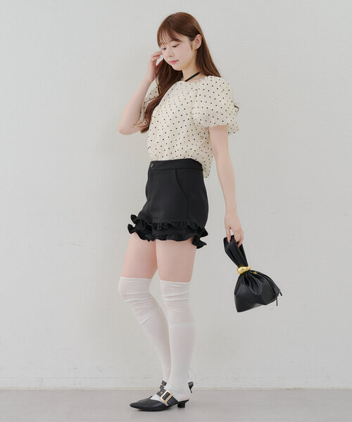 continuer de NICE CLAUP(コンティニューデナイスクラップ)の「【_chipi2xセレクト】3wayバルーン袖ブラウス(シャツ/ブラウス・レディース・アイボリー/ブラック・FREE)」の6枚目の写真