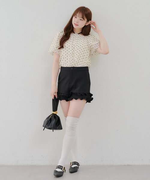 continuer de NICE CLAUP(コンティニューデナイスクラップ)の「【_chipi2xセレクト】3wayバルーン袖ブラウス(シャツ/ブラウス・レディース・アイボリー/ブラック・FREE)」の7枚目の写真