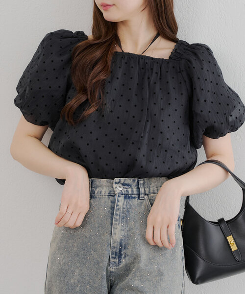 continuer de NICE CLAUP(コンティニューデナイスクラップ)の「【_chipi2xセレクト】3wayバルーン袖ブラウス(シャツ/ブラウス・レディース・アイボリー/ブラック・FREE)」の13枚目の写真