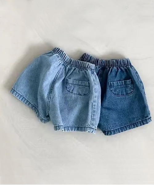 Bambin（ボンバン）の「【 Bambin / ボンバン 】 デニム ショートパンツ（デニムパンツ・キッズ・ブルー/ライトブルー・70/80/90/100）」の2枚目の写真