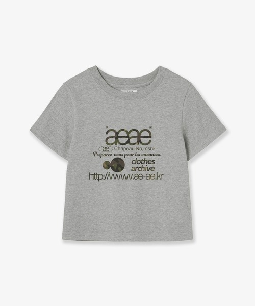 aeae（エーイーエーイー）の「WEB LOGO CROP T-SHIRTS（Tシャツ/カットソー・レディース・ホワイト/ブラック/グレー/オートミール/ホワイト系その他/ホワイト×ブルー/グレー系その他/ホワイト系その他2・FREE）」の8枚目の写真