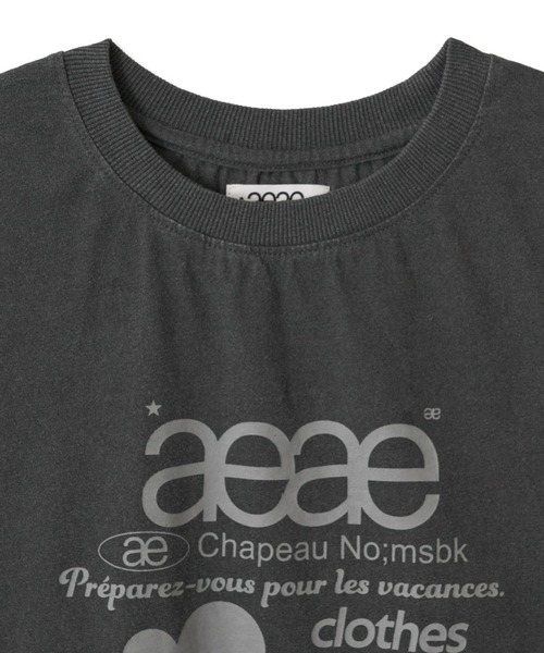 Tシャツ・カットソー AEAE WEB LOGO CROP TSHIRTS PIGMENT BLACK AE44SWTS012PGB WEB LOGO CROP T-SHIRTS（Tシャツ/カットソー）｜aeae