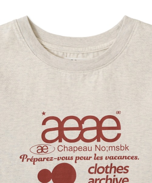 Tシャツ・カットソー AEAE WEB LOGO CROP TSHIRTS LIGHT BEIGE WEB LOGO DOT CROP T-SHIRTS（Tシャツ/カットソー）｜aeae