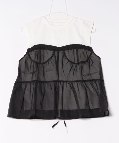 VICKY（ビッキー）の「オーガンジービスチェドッキングトップス≪手洗い可能≫（Tシャツ/カットソー・レディース・アイボリー/オフホワイト・M）」の17枚目の写真