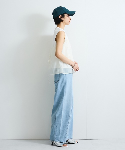 VICKY（ビッキー）の「オーガンジービスチェドッキングトップス≪手洗い可能≫（Tシャツ/カットソー・レディース・アイボリー/オフホワイト・M）」の7枚目の写真