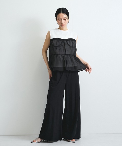 VICKY（ビッキー）の「オーガンジービスチェドッキングトップス≪手洗い可能≫（Tシャツ/カットソー・レディース・アイボリー/オフホワイト・M）」の13枚目の写真