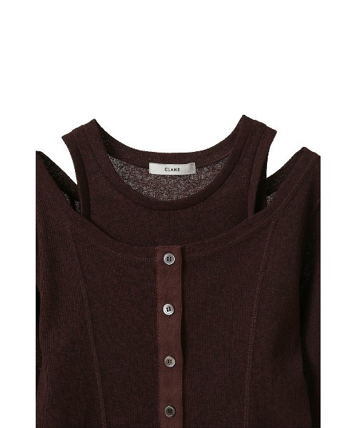 トップス LAYERED COMBI TOPS ivory 1 LAYERED COMBI TOPS（Tシャツ/カットソー）｜CLANE（クラネ）の