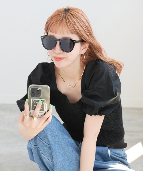 B.C STOCK（ベーセーストック）の「【WEB限定】ウェリントンフレームサングラス（サングラス・レディース・ブラウン/ブラック・FREE）」の9枚目の写真