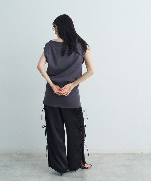 CODE A（コードエー）の「off－shoulder sleeveless tops（Tシャツ/カットソー・レディース・グレー/ライトグレー/ホワイト・00）」の15枚目の写真