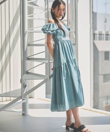 AND COUTURE（アンドクチュール）の「バックレースアップオフショルティアードワンピース（ワンピース）」