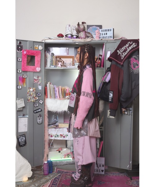 rurumu:（ルルムウ）の「rurumu:/ルルムウ/"rurumu:×KIDILL" raglan pullover(large)（ニット/セーター・レディース・ピンク/ブラック/サックスブルー・FREE）」の9枚目の写真