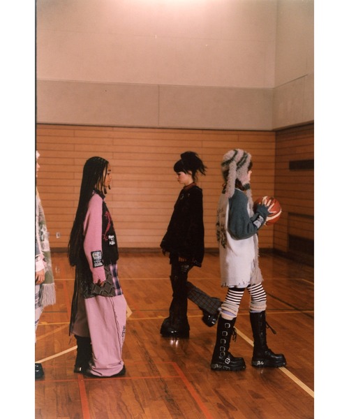 rurumu:（ルルムウ）の「rurumu:/ルルムウ/"rurumu:×KIDILL" raglan pullover(large)（ニット/セーター・レディース・ピンク/ブラック/サックスブルー・FREE）」の4枚目の写真