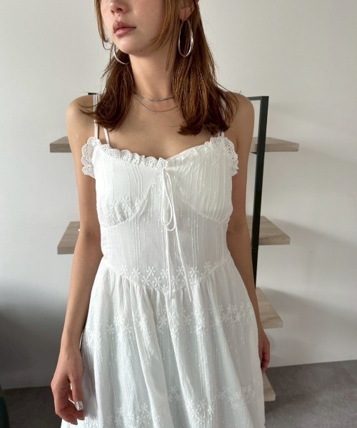 HANNE（アン）の「エンブロイダリーコットンキャミワンピース（ワンピース・レディース・ホワイト/ベージュ・FREE）」の22枚目の写真