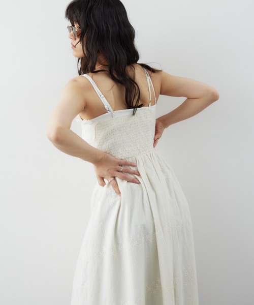 HANNE（アン）の「エンブロイダリーコットンキャミワンピース（ワンピース・レディース・ホワイト/ベージュ・FREE）」の9枚目の写真