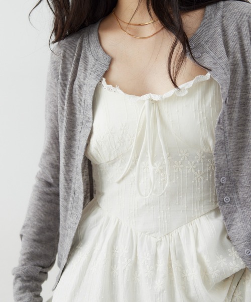 HANNE（アン）の「エンブロイダリーコットンキャミワンピース（ワンピース・レディース・ホワイト/ベージュ・FREE）」の8枚目の写真