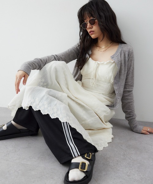 HANNE（アン）の「エンブロイダリーコットンキャミワンピース（ワンピース・レディース・ホワイト/ベージュ・FREE）」の7枚目の写真