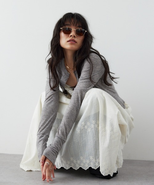 HANNE（アン）の「エンブロイダリーコットンキャミワンピース（ワンピース・レディース・ホワイト/ベージュ・FREE）」の4枚目の写真