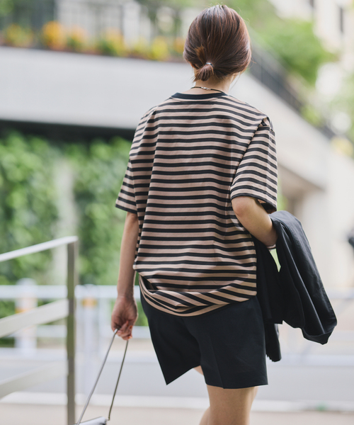 VERMEIL par iena　PARISロゴボーダーTシャツ 追加》PARISロゴボーダーTシャツ（Tシャツ／カットソー