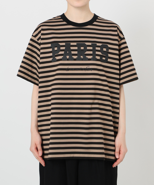 VERMEIL par iena　PARISロゴボーダーTシャツ VERMEIL par iena｜《一部店舗限定》PARIS ロゴTシャツボーダー