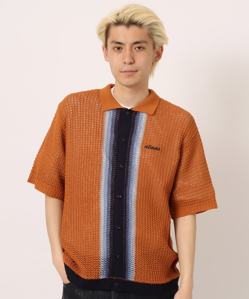 atmos(アトモス)の「atmos S/S Gradient Knit Shirt / アトモス エスエス グレーディアント ニットシャツ(ニット/セーター・メンズ・ブラック/ベージュ/オレンジ・M/L/XL)」の3枚目の写真
