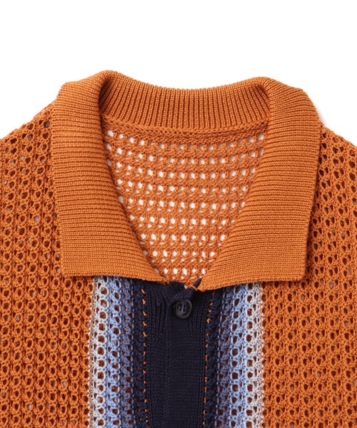 atmos(アトモス)の「atmos S/S Gradient Knit Shirt / アトモス エスエス グレーディアント ニットシャツ(ニット/セーター・メンズ・ブラック/ベージュ/オレンジ・M/L/XL)」の5枚目の写真