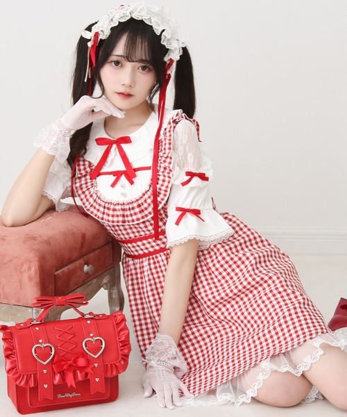 お茶会メイドヨークフリルリボンワンピース（ワンピース