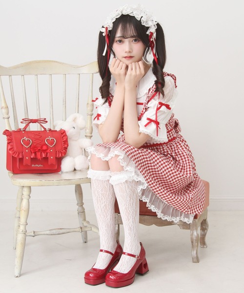 お茶会メイドヨークフリルリボンワンピース（ワンピース