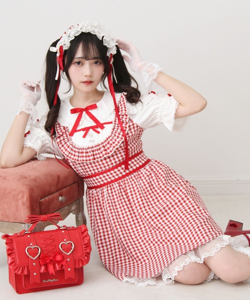 DearMyLove(ディアマイラブ)の「お茶会メイドヨークフリルリボンワンピース(ワンピース・レディース・ブラック/サックスブルー/レッド・3L/LL/LARGE/MEDIUM)」の18枚目の写真