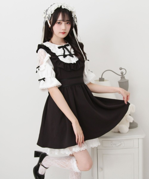 DearMyLove(ディアマイラブ)の「お茶会メイドヨークフリルリボンワンピース(ワンピース・レディース・ブラック/サックスブルー/レッド・3L/LL/LARGE/MEDIUM)」の22枚目の写真