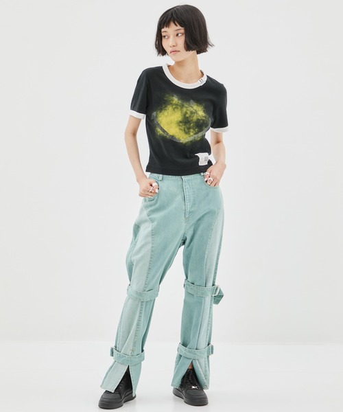 Maison MIHARA YASUHIRO(メゾンミハラヤスヒロ)の「【MIHARA YASUHIRO/ミハラヤスヒロ】SMILY FACE PRINTED MINI TEE/スマイルフェイスプリントミニTシャツ(Tシャツ/カットソー・レディース・ホワイト/ブラック・36/38)」の16枚目の写真