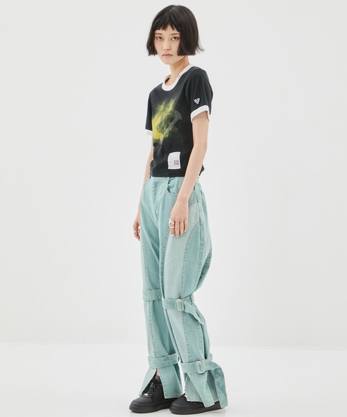 Maison MIHARA YASUHIRO(メゾンミハラヤスヒロ)の「【MIHARA YASUHIRO/ミハラヤスヒロ】SMILY FACE PRINTED MINI TEE/スマイルフェイスプリントミニTシャツ(Tシャツ/カットソー・レディース・ホワイト/ブラック・36/38)」の18枚目の写真