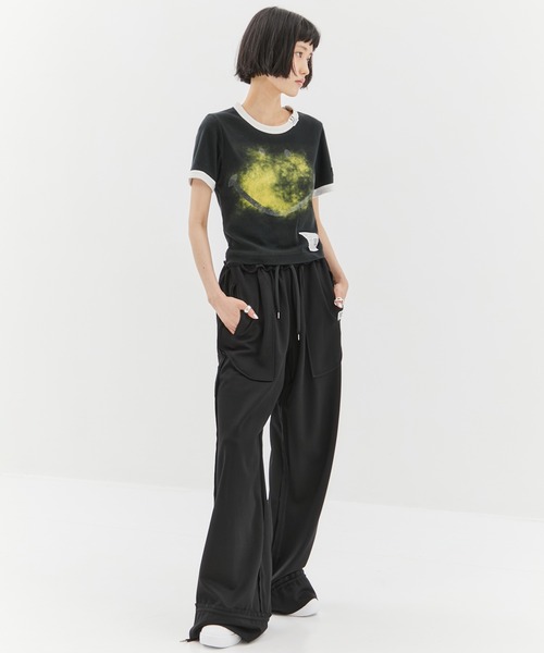 【国内買付】MIHARAYASUHIRO スマイリーフェイス ミニTシャツ SMILY FACE PRINTED STICKER MINI TEE(36 WHITE): Maison MIHARA