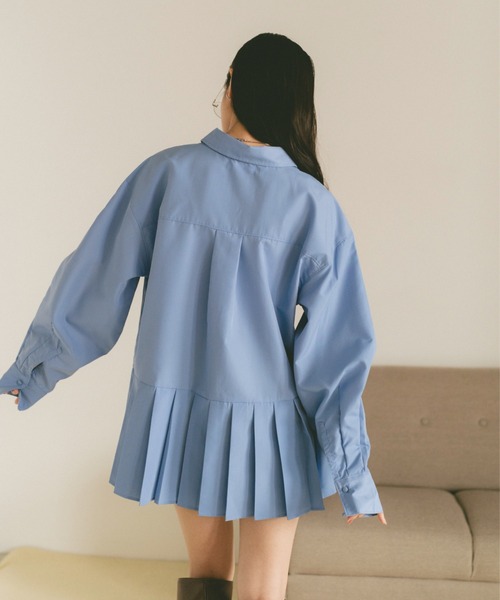 VANNIE U（ヴァニーユー）の「プリーツチュニックミニワンピース（ワンピース・レディース・ブルー/ホワイト・FREE）」の15枚目の写真