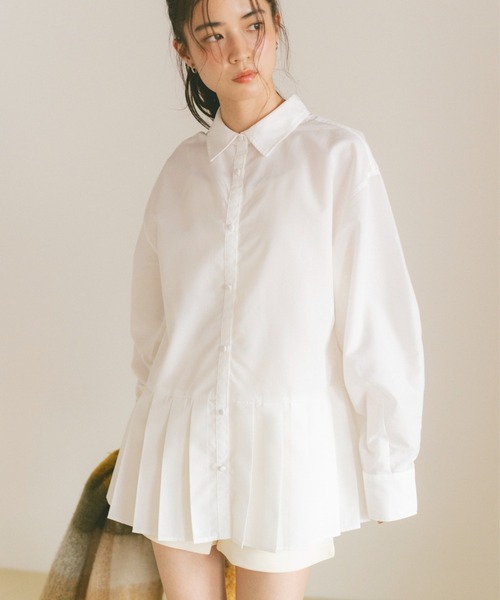 VANNIE U（ヴァニーユー）の「プリーツチュニックミニワンピース（ワンピース・レディース・ブルー/ホワイト・FREE）」の16枚目の写真