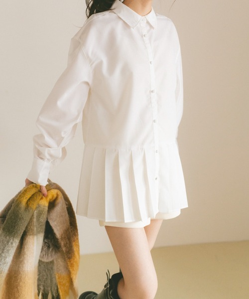 VANNIE U（ヴァニーユー）の「プリーツチュニックミニワンピース（ワンピース・レディース・ブルー/ホワイト・FREE）」の8枚目の写真