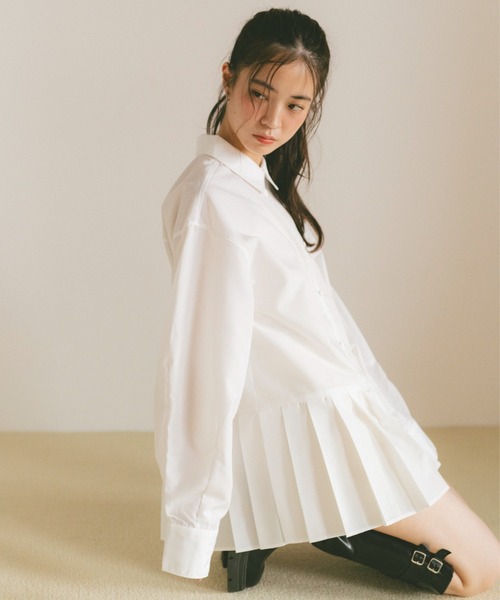 VANNIE U（ヴァニーユー）の「プリーツチュニックミニワンピース（ワンピース・レディース・ブルー/ホワイト・FREE）」の11枚目の写真