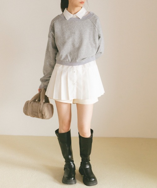 VANNIE U（ヴァニーユー）の「プリーツチュニックミニワンピース（ワンピース・レディース・ブルー/ホワイト・FREE）」の12枚目の写真