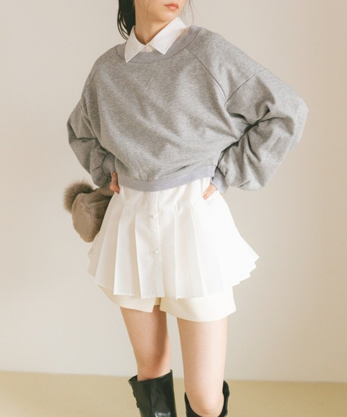 VANNIE U（ヴァニーユー）の「プリーツチュニックミニワンピース（ワンピース・レディース・ブルー/ホワイト・FREE）」の22枚目の写真