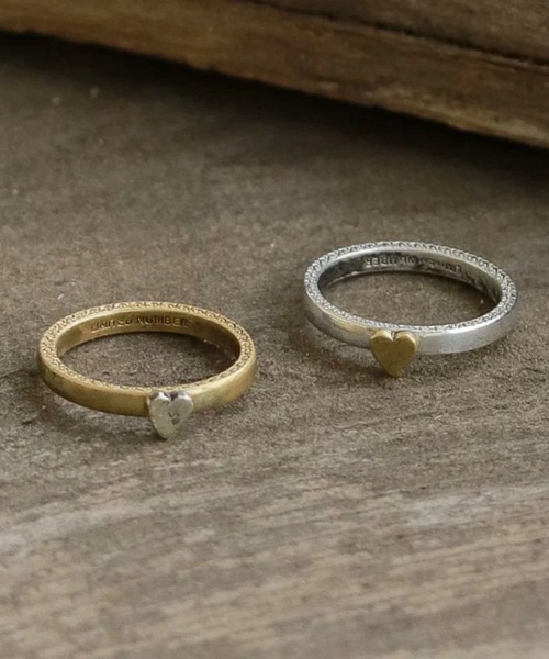 Three Four Time（ｽﾘｰﾌｫｰﾀｲﾑ）の「【LIMITED NUMBER/リミテッドナンバー】メタルハートバイカラーリング＃13（リング・レディース・ゴールド/シルバー・#13）」の2枚目の写真