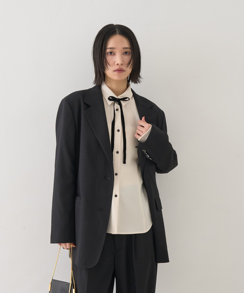 Rouge vif(ルージュヴィフ)の「リボン付きブラウス(シャツ/ブラウス・レディース・ブラック/アイボリー・フリー)」の8枚目の写真